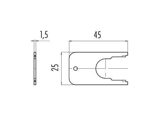Scale drawing 07 0010 010 - M16 IP67 - mounting key for flange connectors; series 423/425/678/723