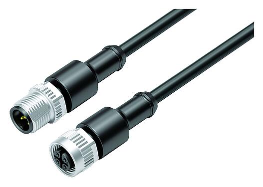 Illustration 77 3430 3429 50005-0100 - M12/M12 Connecting cable male cable connector - female cable connector, Contacts: 5, unshielded, moulded on the cable, IP69K, UL, PUR, black, 5 x 0.34 mm², 1 m