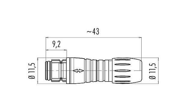 比例图 99 9210 400 04 - Snap-in 快插 直头孔头电缆连接器, 极数: 4, 3.5-5.0mm, 非屏蔽, 焊接, IP67
