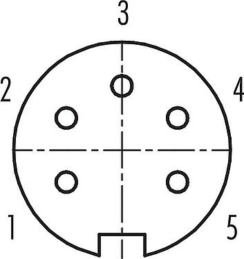 联系安排 (外掛程式側) M16 孔头法兰座, 极数: 5 (05-a), 非屏蔽, THT, IP40, M18x0,75, 後壁安裝