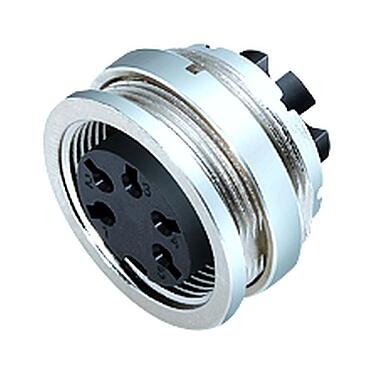 Illustration 09 0316 700 05 - M16 IP40 Female panel mount connector, Contacts: 5 (05-a), unshielded, crimping (Crimp contacts must be ordered separately), IP40