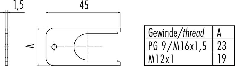 Scale drawing Mounting wrench