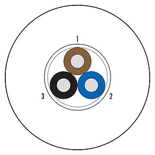 Raw cable, Contacts: 3 wires, shielded, Standard, PVC, grey, 3 x 0.34 mm², 100 m