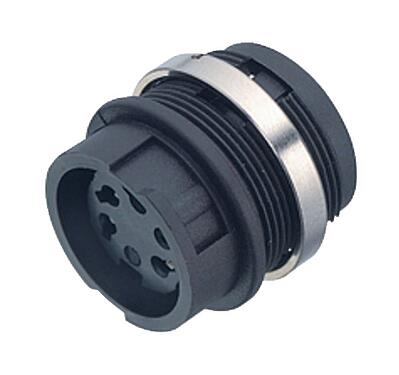 Illustration Bayonet Female panel mount connector, Contacts: 24, unshielded, solder, IP40, M18x0,75, Front mounting