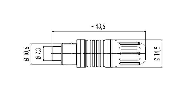 比例图 99 4905 00 03 - Push Pull 直头针头电缆连接器, 极数: 3, 3.5-5.0mm, 可接屏蔽, 焊接, IP67