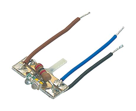 Illustration 08 0462 000 000 - M12-A/B/D/K/L/S/T/US/X - printed circuit board with one LED yellow/green for installation in cable connectors