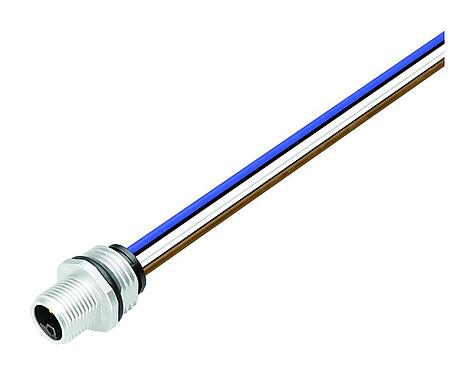 Illustration 76 0243 0015 00044-0500 - M12 Male panel mount connector, Contacts: 4, unshielded, single wires, IP68, UL 2238, M16x1.5, Front mounting