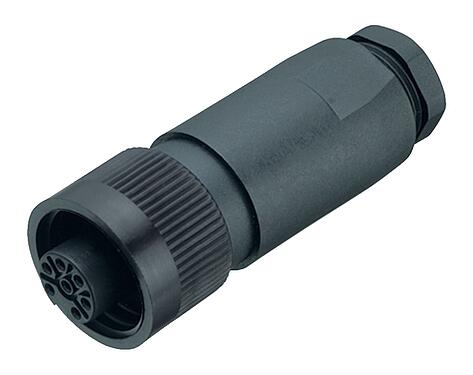 插图 99 0218 110 07 - RD24 直头孔头电缆连接器, 极数: 6+PE, 8.0-10.0mm, 非屏蔽, 螺钉接线, IP67, PG 11