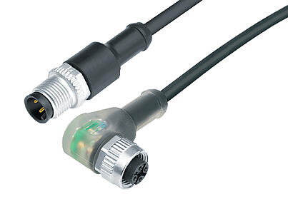 Automation Technology - Sensors and Actuators--Connecting cable male cable connector - female angled connector with LED_765_0_4_DG_SK