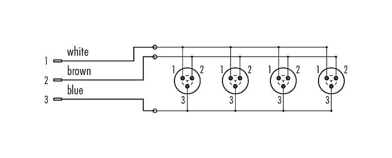 电缆设计 Snap-in 快插 4路分线盒, 极数: 3, 非屏蔽, 插拔式, IP67
