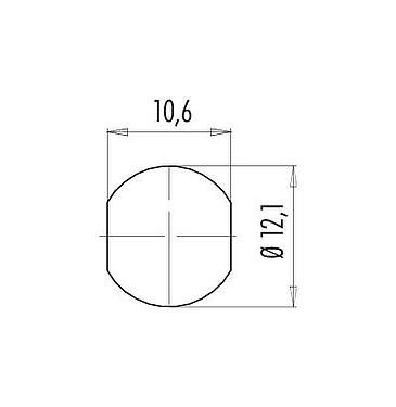 Assembly instructions / Panel cut-out Snap-In Female panel mount connector, Contacts: 3, unshielded, solder, IP67, UL 2238, VDE, M12x1.0, Front mounting