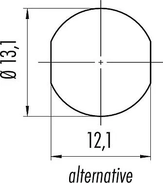 Assembly instructions / Panel cut-out Bayonet Female panel mount connector, Contacts: 5, unshielded, THT, IP54 unplugged, M13x1,0, Front mounting