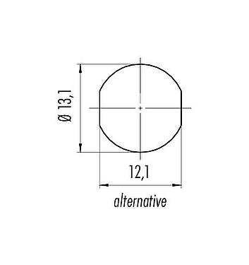 Assembly instructions / Panel cut-out Bayonet Female panel mount connector, Contacts: 5, unshielded, solder, IP54 unplugged, M13x1,0, Rear mounting