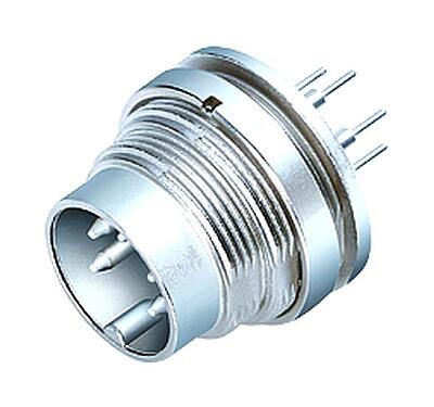 3D View 09 0197 90 24 - M16 IP40 Male panel mount connector, Contacts: 24, unshielded, THT, IP40, front fastened