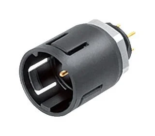 Snap-In Male panel mount connector, Contacts: 8, unshielded, THT, IP67, UL 2238, M8x0,75, Front mounting