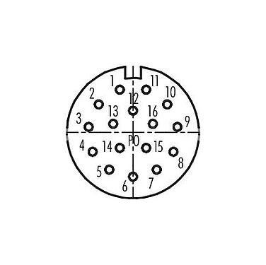 联系安排 (外掛程式側) M23 直头孔头电缆连接器, 极数: 16, 6.0-10.0mm, 非屏蔽, 焊接, IP67