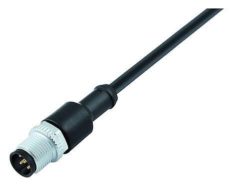 Illustration 77 3429 0000 80205-0200 - M12 Male cable connector, Contacts: 5, unshielded, moulded on the cable, IP69K, PUR, black, 5 x 0.34 mm², for welding applications, 2 m