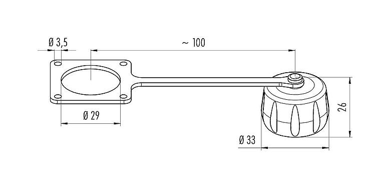 Scale drawing 08 3109 000 000 - Bayonet HEC - Protective cap for flange plug; Series 696