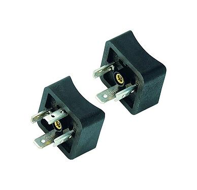Illustration 43 1717 028 03 - Male power connector, contacts angled inwards, Contacts: 2+PE, unshielded, solder, IP40 without seal, UL, ESTI+, VDE