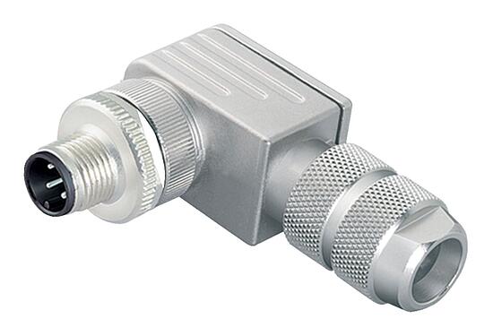 Illustration M12 Male angled connector, Contacts: 4, 5.0-8.0 mm, shieldable, screw clamp, IP67, UL 2238, iris spring