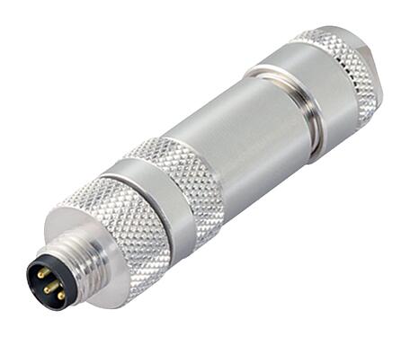 Illustration M8 Male cable connector, Contacts: 4, 4.0-5.5 mm, shieldable, screw clamp, IP67, UL 2238, iris spring