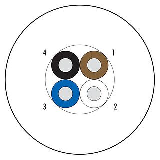 Raw cable, Contacts: 4 wires, unshielded, Standard, PUR, black, 4 x 0.34 mm², 100 m