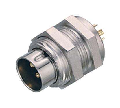 Illustration 09 0073 00 02 - M9 IP40 Male panel mount connector, Contacts: 2, unshielded, solder, IP40