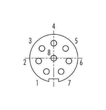 联系安排 (外掛程式側) 99 4930 00 08 - Push Pull 直头孔头电缆连接器, 极数: 8, 3.5-5.0mm, 可接屏蔽, 焊接, IP67