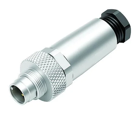 插图 M9 直头针头电缆连接器, 极数: 2, 3.5-5.0mm, 可接屏蔽, 焊接, IP67, 带防护袖口