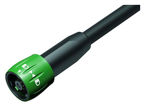 插图 77 6075 0000 50008-0200 - 卡扣式 直头针头电缆连接器, 极数: 8, 非屏蔽, 焊接, IP67, PUR, 黑色, 8x0.25mm², 2m