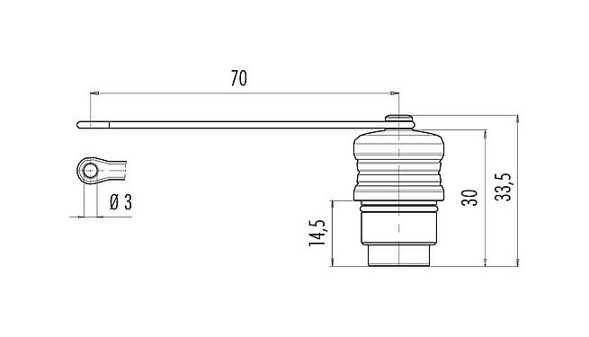 Scale drawing 08 2604 000 001 - Push-Pull - protective cap for flange connectors; Series 440