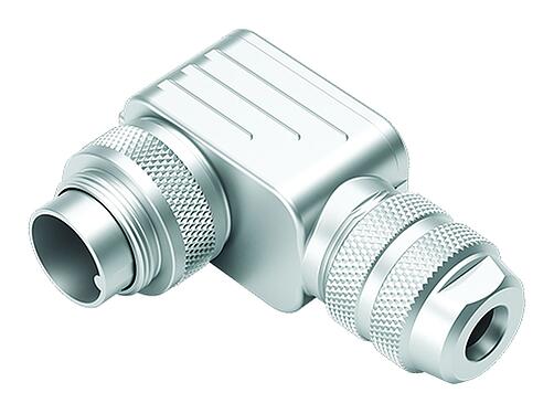 Illustration M16 Male angled connector, Contacts: 5 (05-a), 4.0-6.0 mm, shieldable, crimping (Crimp contacts must be ordered separately), IP67, UL 2238