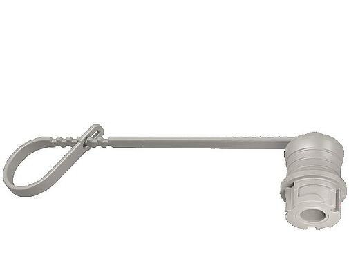 Illustration Protecting cap, IP67 plugged and locked, with retaining strap