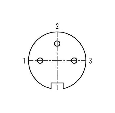 联系安排 (外掛程式側) 09 4808 25 03 - Push Pull 孔头法兰座, 极数: 3, 非屏蔽, 焊接, IP40