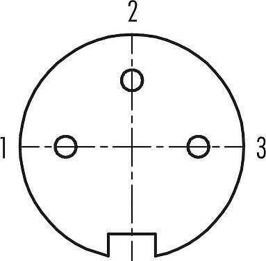 联系安排 (外掛程式側) Push Pull 孔头法兰座, 极数: 3, 可接屏蔽, 焊接, IP67, M21x1,0, 後壁安裝