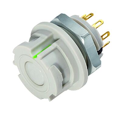 Illustration Bayonet Female panel mount connector, Contacts: 8, unshielded, solder, IP67, M13x1,0, Front mounting