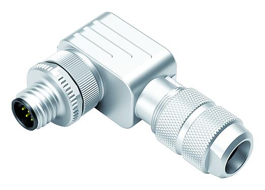 插图 M12 弯角针头电缆连接器, 极数: 8, 5.0-8.0mm, 可接屏蔽, 螺钉接线, IP67, UL 2238, 鸢尾花