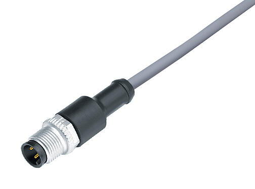 Illustration 77 3429 0000 20712-0500 - M12 Male cable connector, Contacts: 12, unshielded, moulded on the cable, IP68, UL, PVC, grey, 12 x 0.25 mm², 5 m