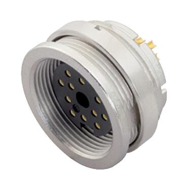 Illustration 09 0340 00 16 - M16 IP40 Female panel mount connector, Contacts: 16, unshielded, solder, IP40