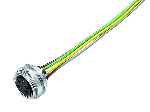 Illustration 09 0312 782 04 - M16 IP40 Female panel mount connector, Contacts: 4 (04-a), unshielded, single wires, IP40