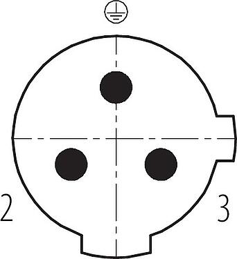 联系安排 (外掛程式側) M12 直头针头电缆连接器, 极数: 2+PE, 6.0-8.0mm, 非屏蔽, 螺钉接线, IP67, UL
