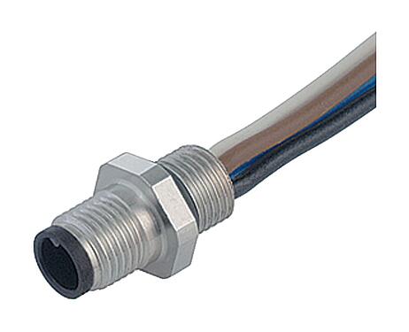 Illustration 76 8005 0117 00003-0200 - M5 Male panel mount connector, Contacts: 3, unshielded, single wires, IP67, UL