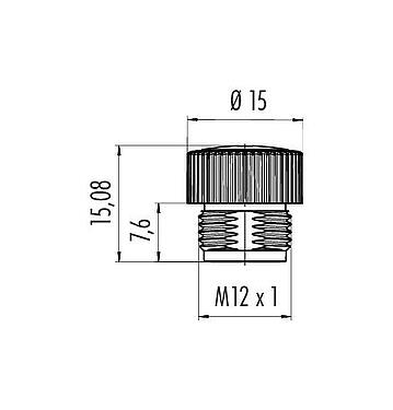 Scale drawing 08 2769 000 000 - Protective cap for M12 distributor and socket