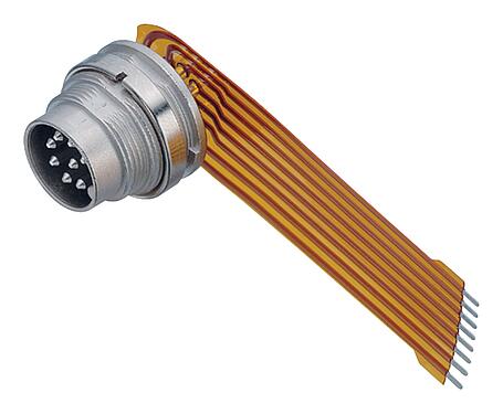Illustration M16 Male panel mount connector, Contacts: 7 (07-a), unshielded, THT, IP40, M18x0,75, Rear mounting, potted