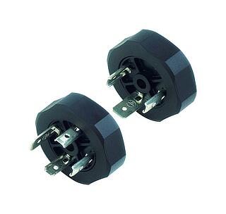 Male power connector, Contacts: 2+PE, unshielded, solder, IP40 without seal, VDE, ESTI+