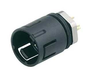 Snap-In Male panel mount connector, Contacts: 8, unshielded, solder, IP67, UL 2238, M8x0,75, Front mounting