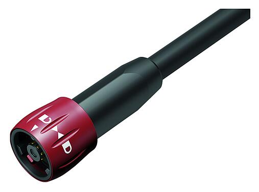 Illustration 77 6055 0000 50008-0200 - Bayonet Male cable connector, Contacts: 8, unshielded, solder, IP67, PUR, black, 8 x 0.25 mm², 2 m