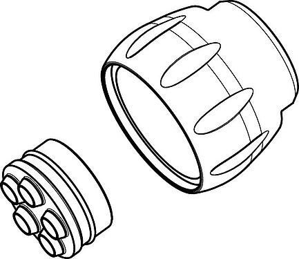 Scale drawing Bayonet Seal, IP67, Strand seal and pressure screw loose in bag