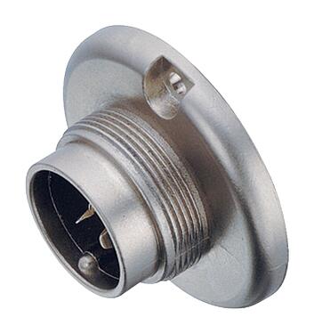 Illustration M25 Male panel mount connector, Contacts: 3, shieldable, solder, IP40, Front mounting