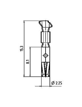 Scale drawing 61 0798 098 00 - M16 IP40 / M16 IP67 / Bayonet HEC - Socket contact, 50 pcs. single; Series 423/425/581/680/682/696/723